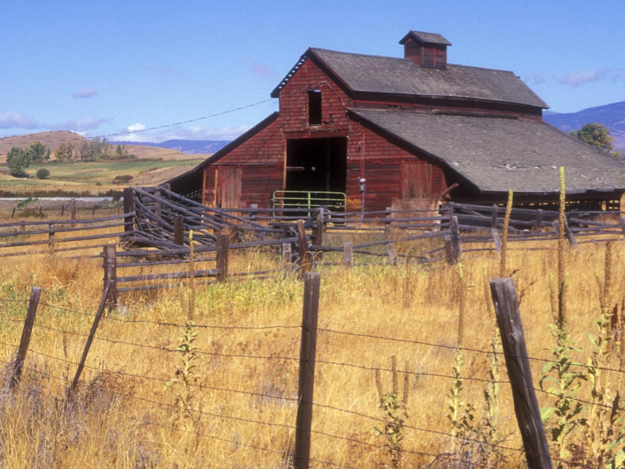 обои Red Barn,   Kittitas County,   Washington фото