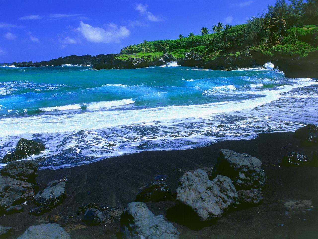 обои Black Beach,   Maui фото