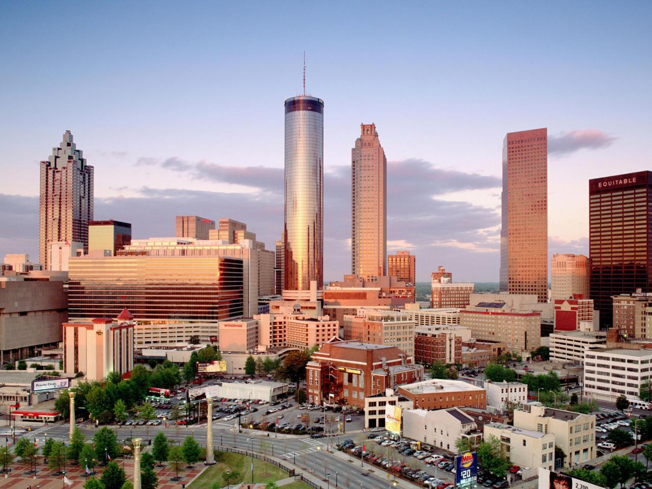 обои Downtown Skyline at Sunset,   Atlanta,   Georgia фото