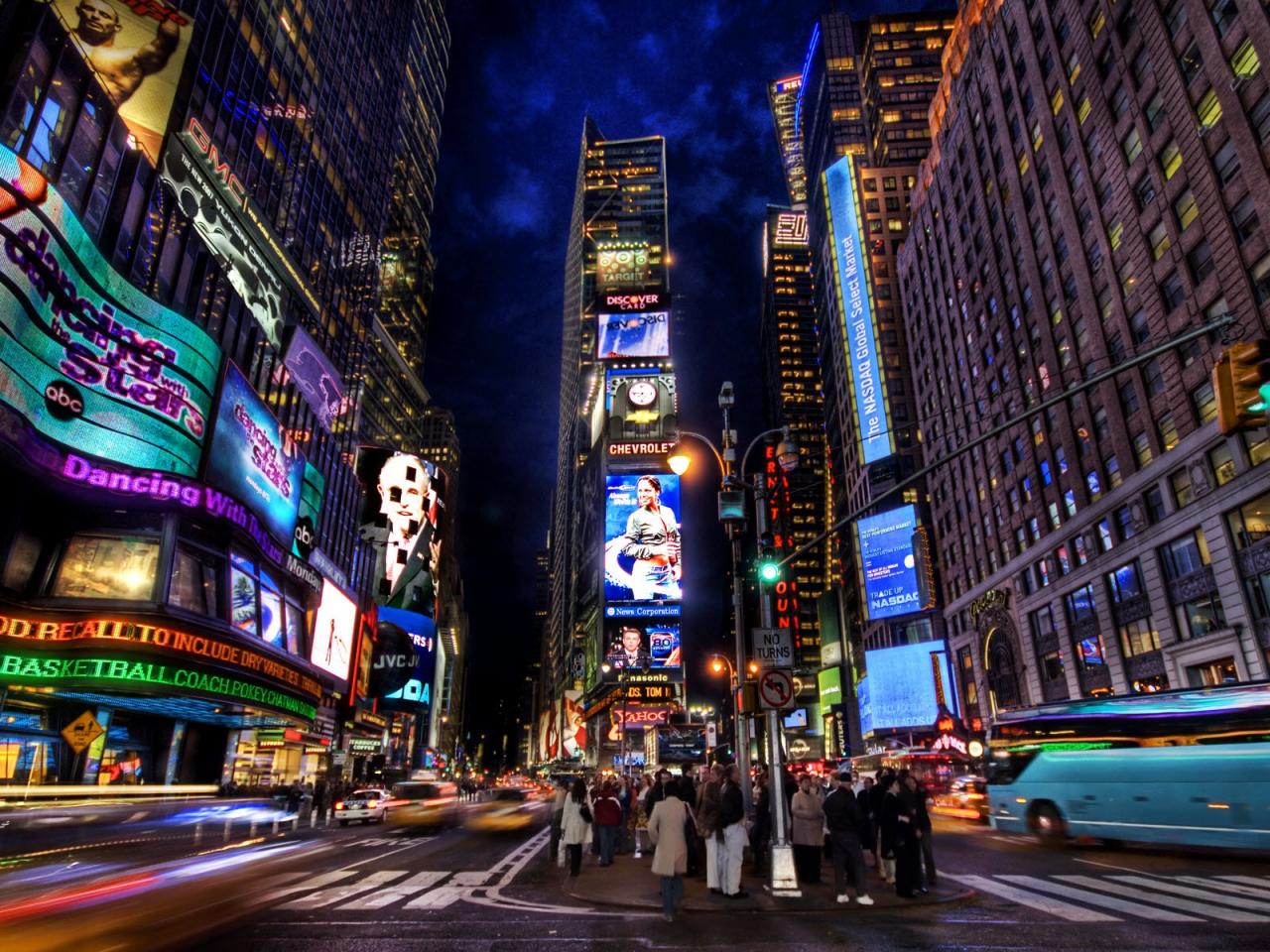 обои Times square night light фото