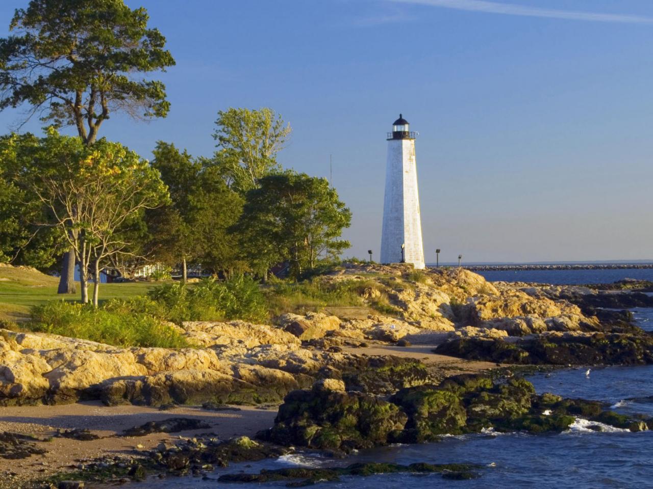 обои New Haven Lighthouse,   Lighthouse Point Park,   Connecticut фото