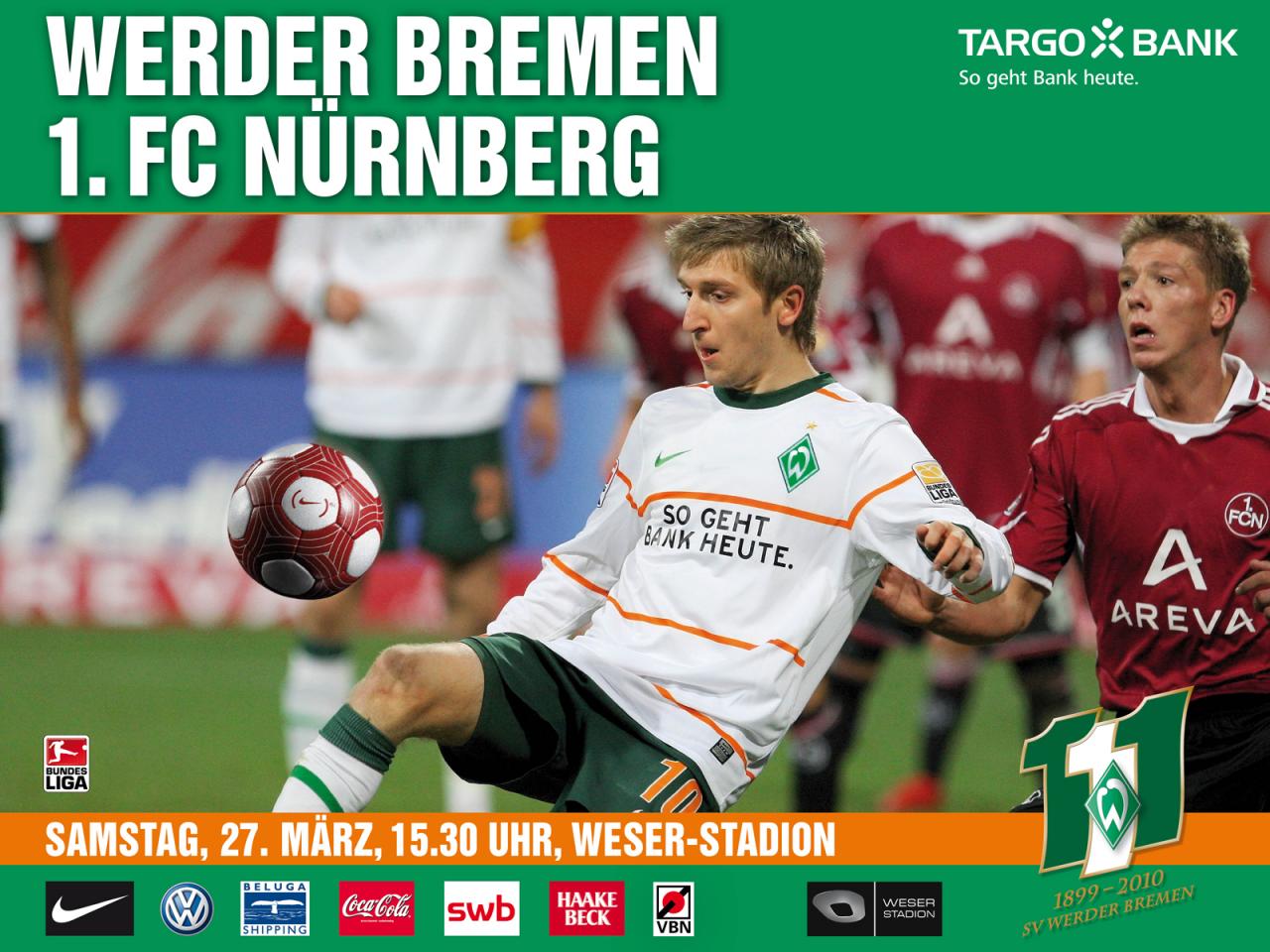 обои Werder Bremen VS FC Nurnberg фото