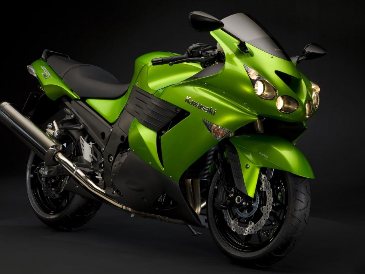 обои Kawasaki  ZZR зеленая фото