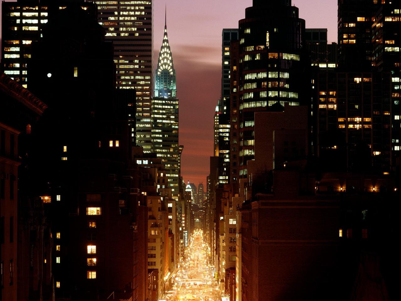 обои New York at Nightfall фото