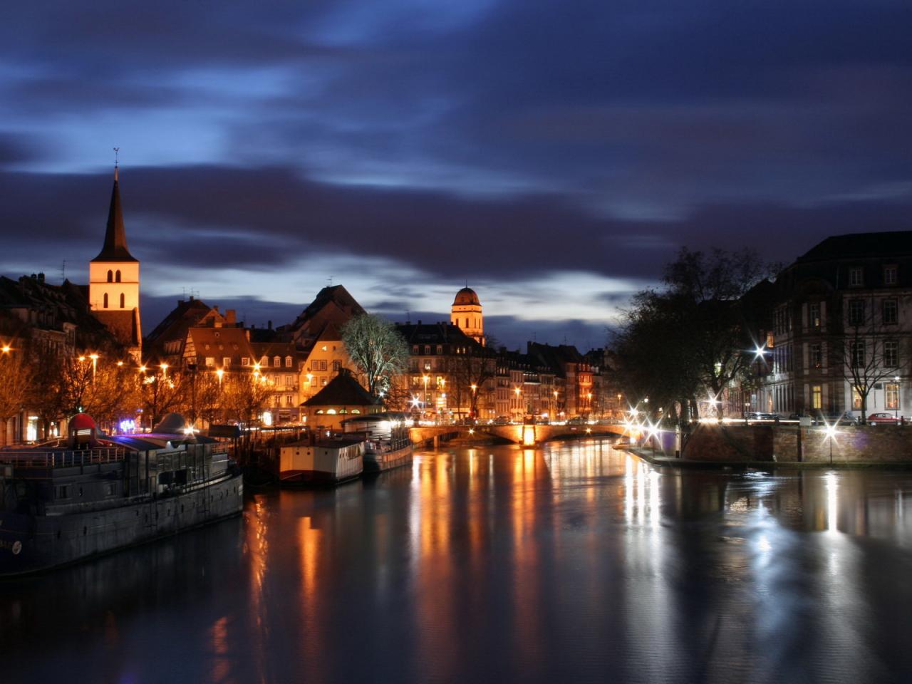 обои Ночь в Страсбурге фото
