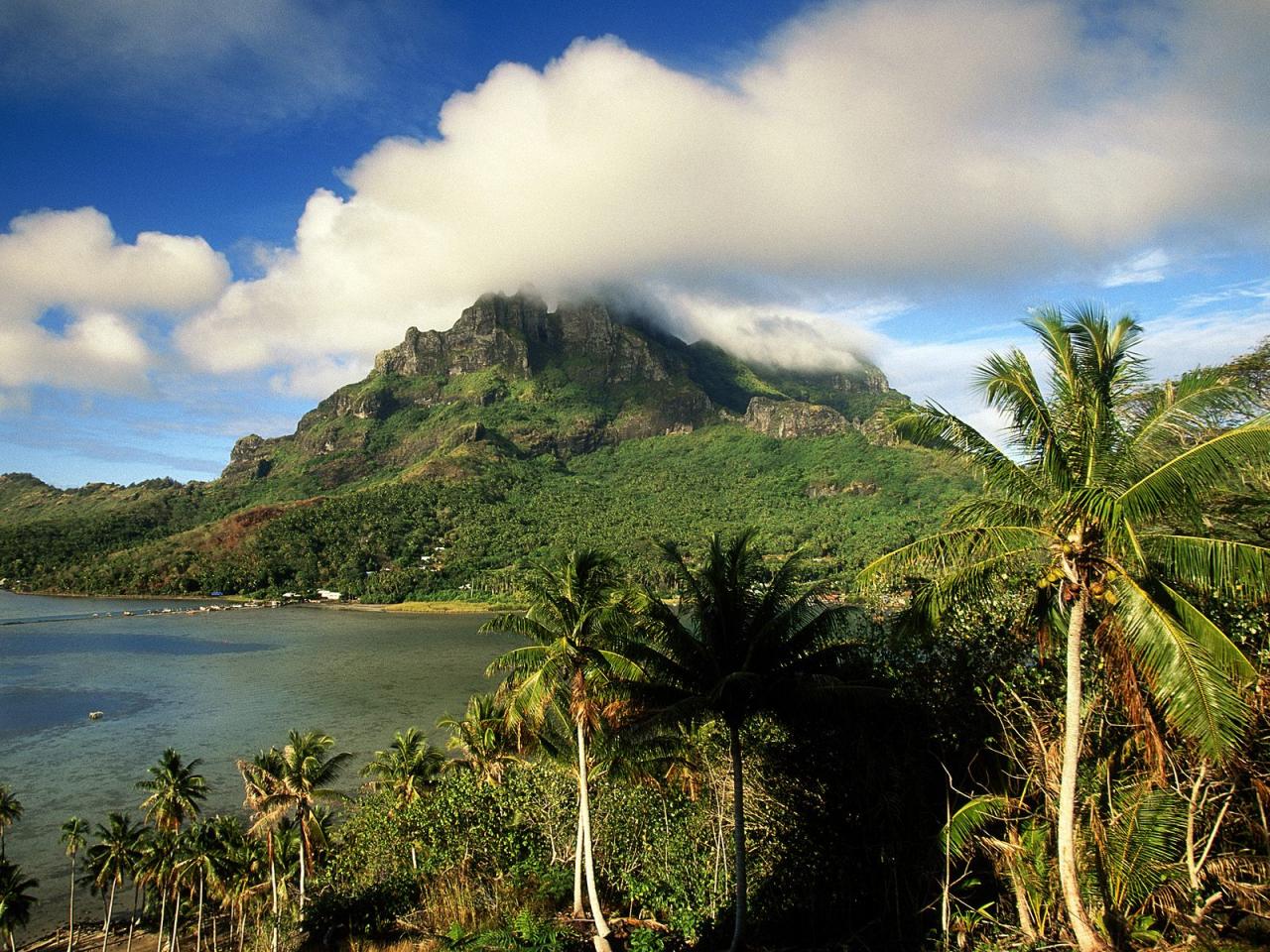 обои Morning Light on Mount Otemanu,   Bora Bora фото