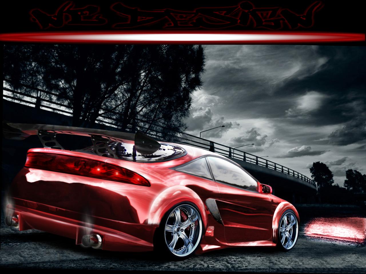 обои Mitsubishi Eclipse dark red фото