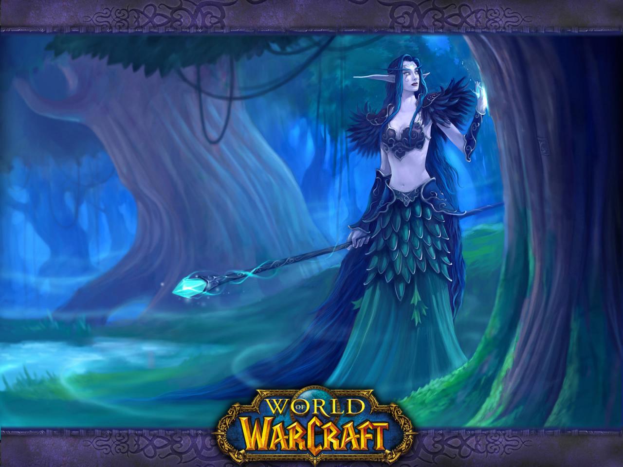 Обои для рабочего стола Красивая эльфийка в лесу фото - Раздел обоев: World  Of Warcraft (Игры)