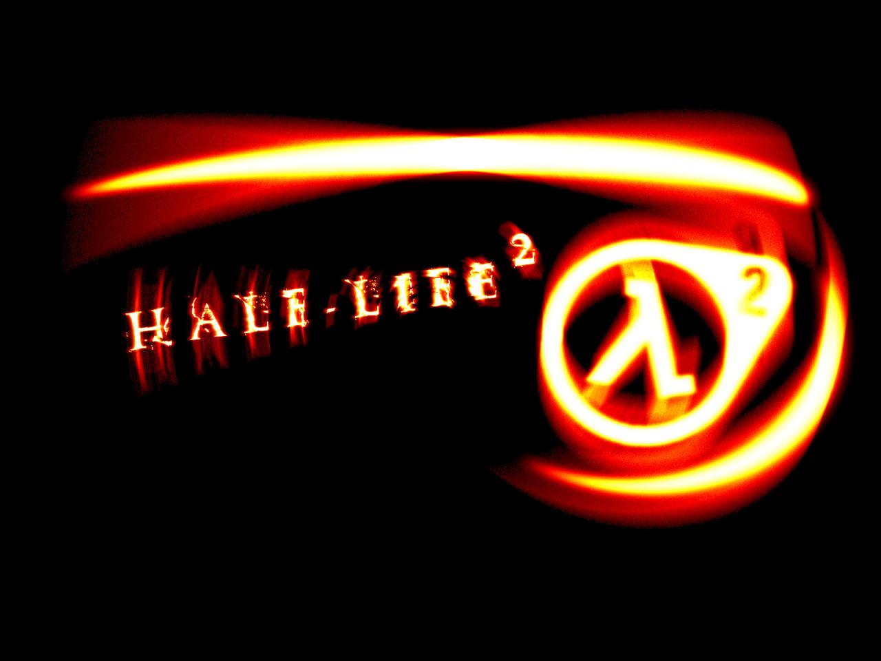 обои Half-life 2 светящийся надпись и значок фото