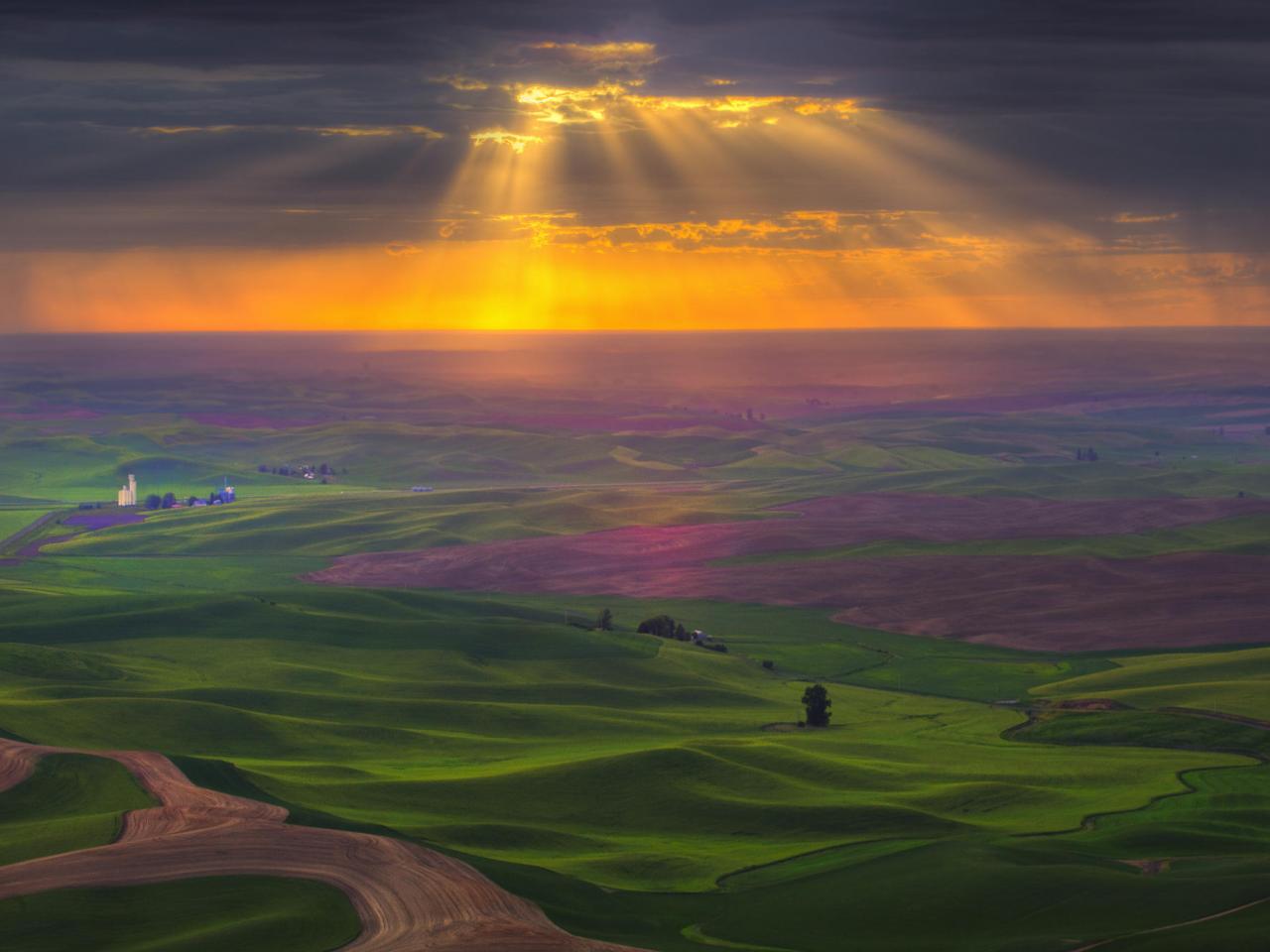 обои Sunrays From Steptoe Butte,   Washington фото