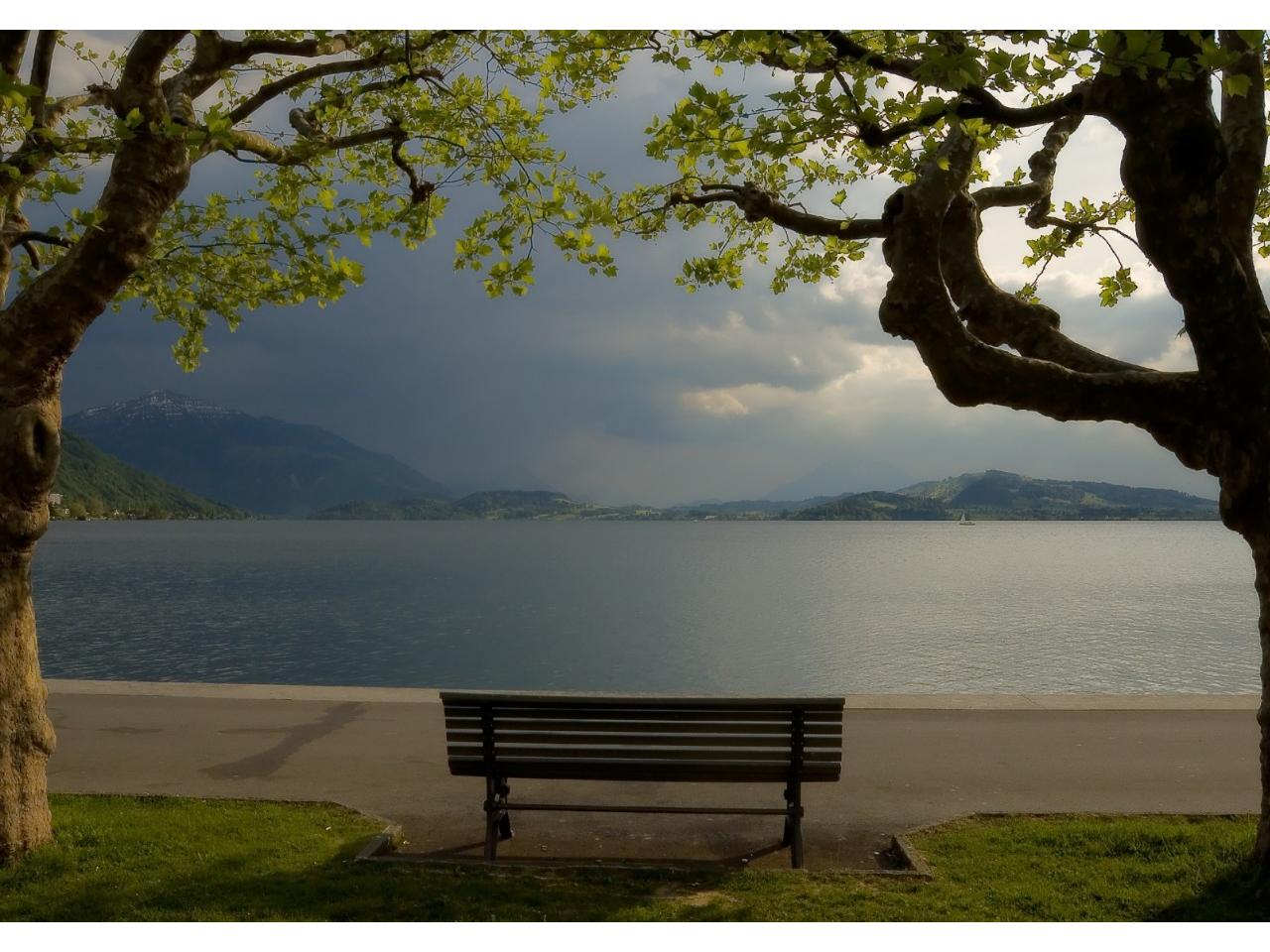 обои Nature Mountains The calm lake at the foot of the mountains фото