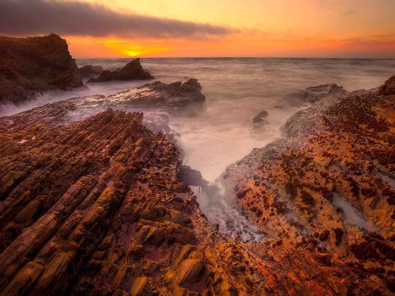 обои Sunset On Montana De Oro,   California фото