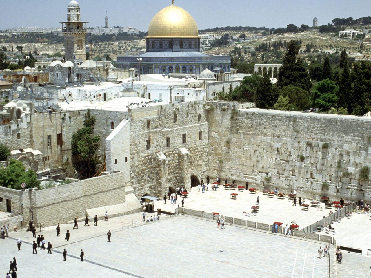 обои Western Wall and Omar Mosque,   Jerusalem,   Israel фото