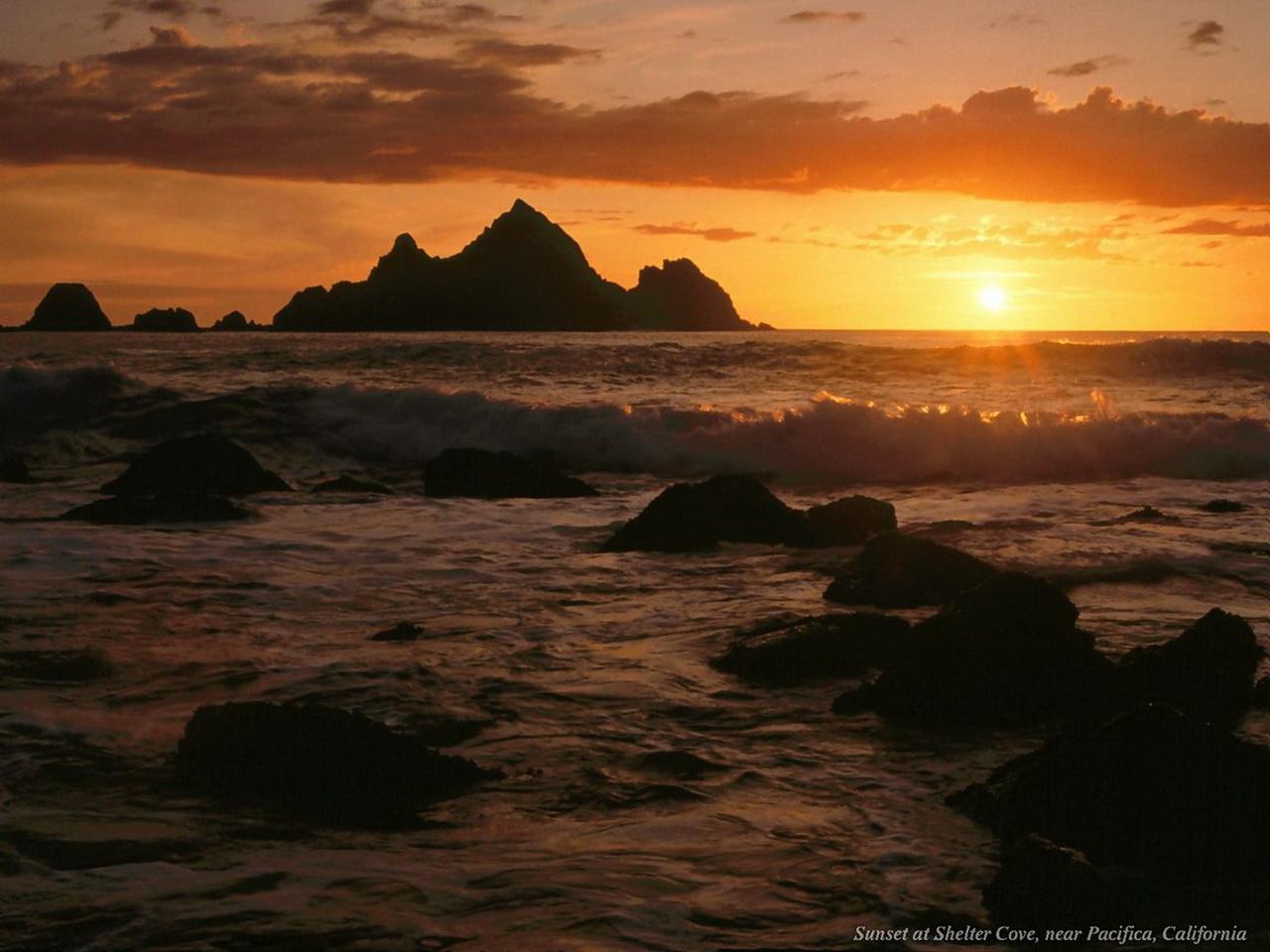 обои Sunset at Shelter Cove,   California фото