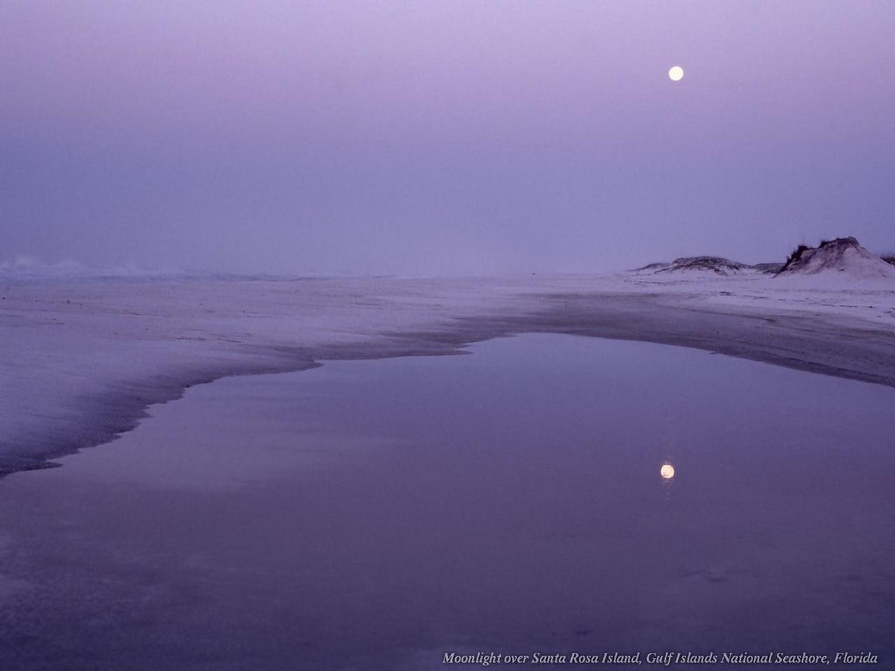 обои Moonlight Santa Rosa Island,   Florida фото