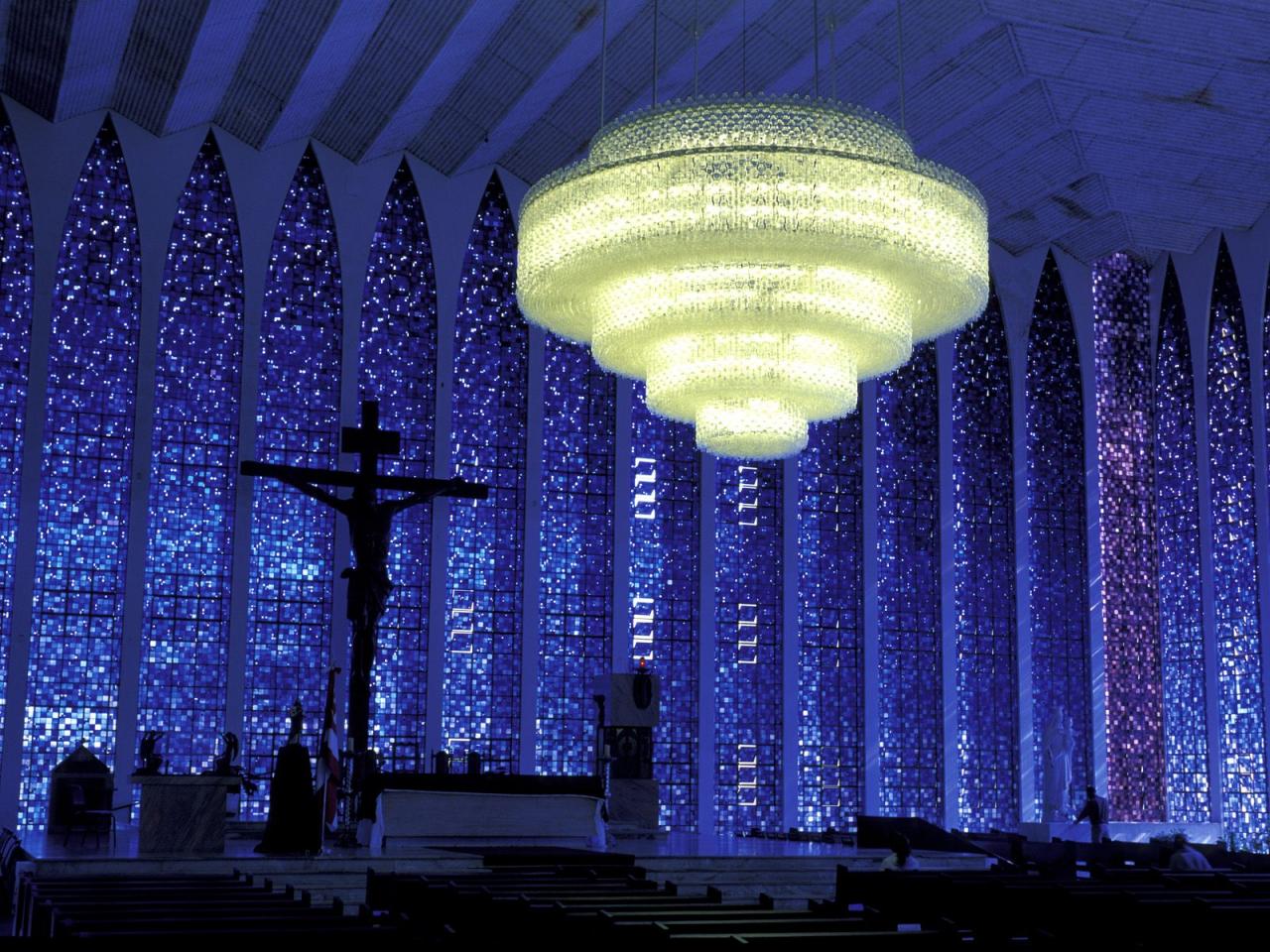 обои Blue Church,   Dom Bosco Church,   Brasilia,   Brazil фото