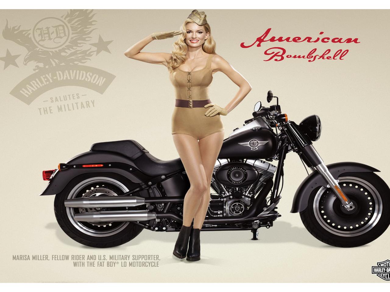 обои Marisa Miller & Harley-Davidson фото