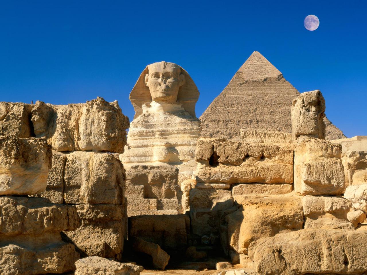 обои Great Sphinx,   Chephren Pyramid,   Giza,   Egypt фото