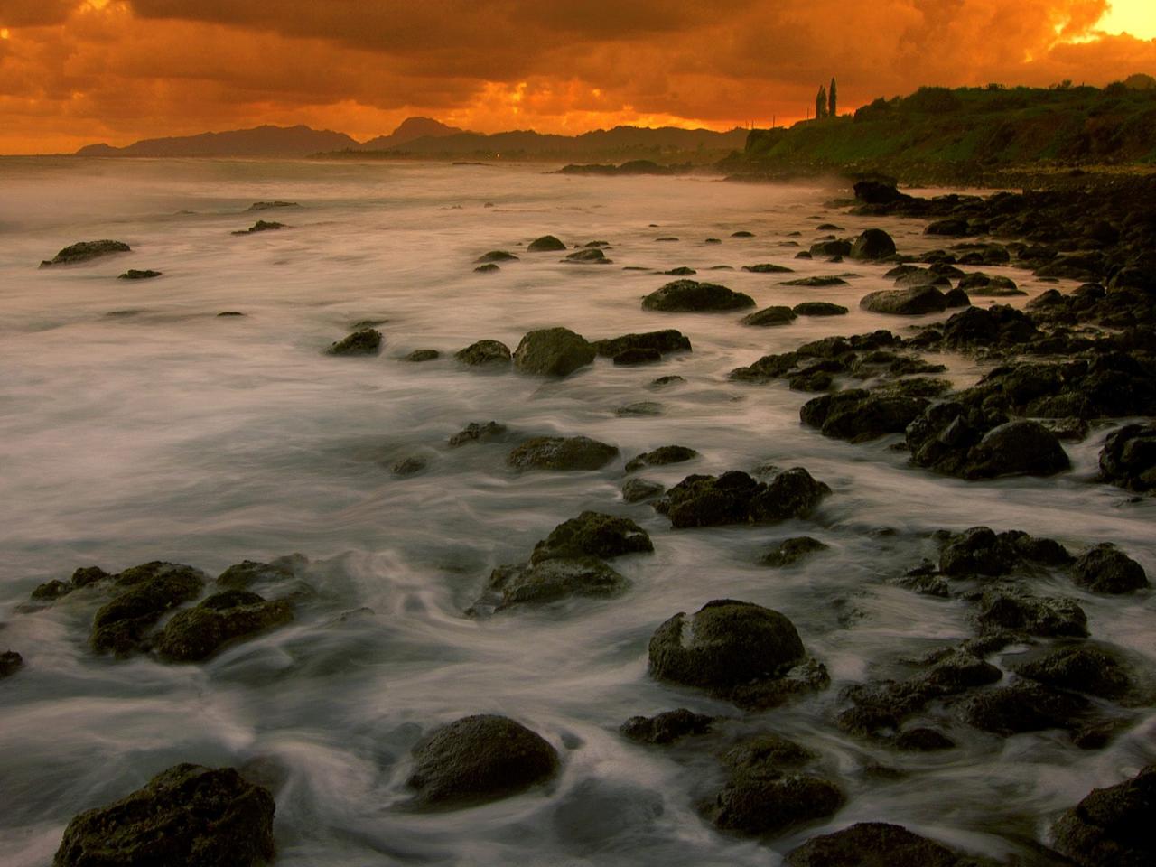 обои Kapaa Sunset,   Kauai,   Hawaii фото