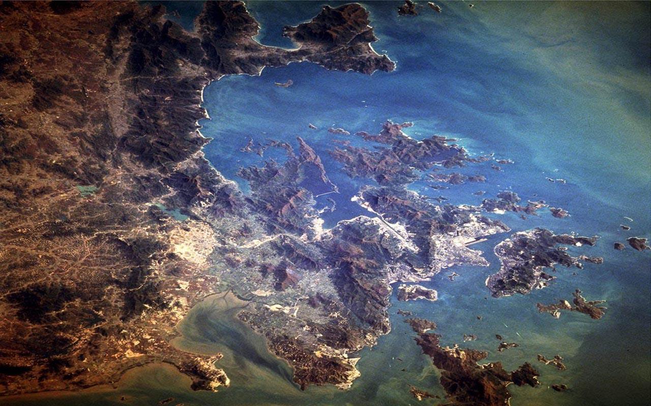 обои Фото побережья со спутника фото
