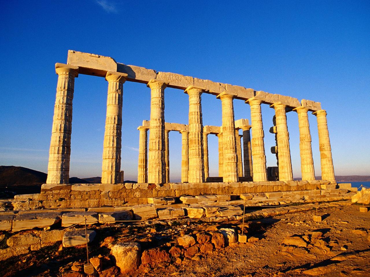 обои Temple of Poseidon,   Attica,   Greece фото