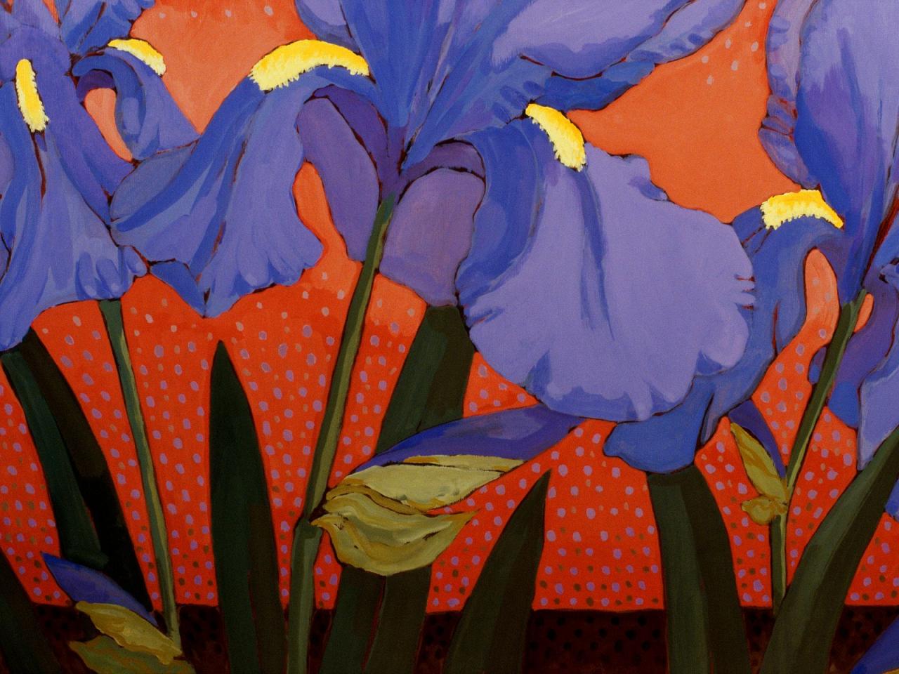 обои Irises and Red,   John Newcomb фото