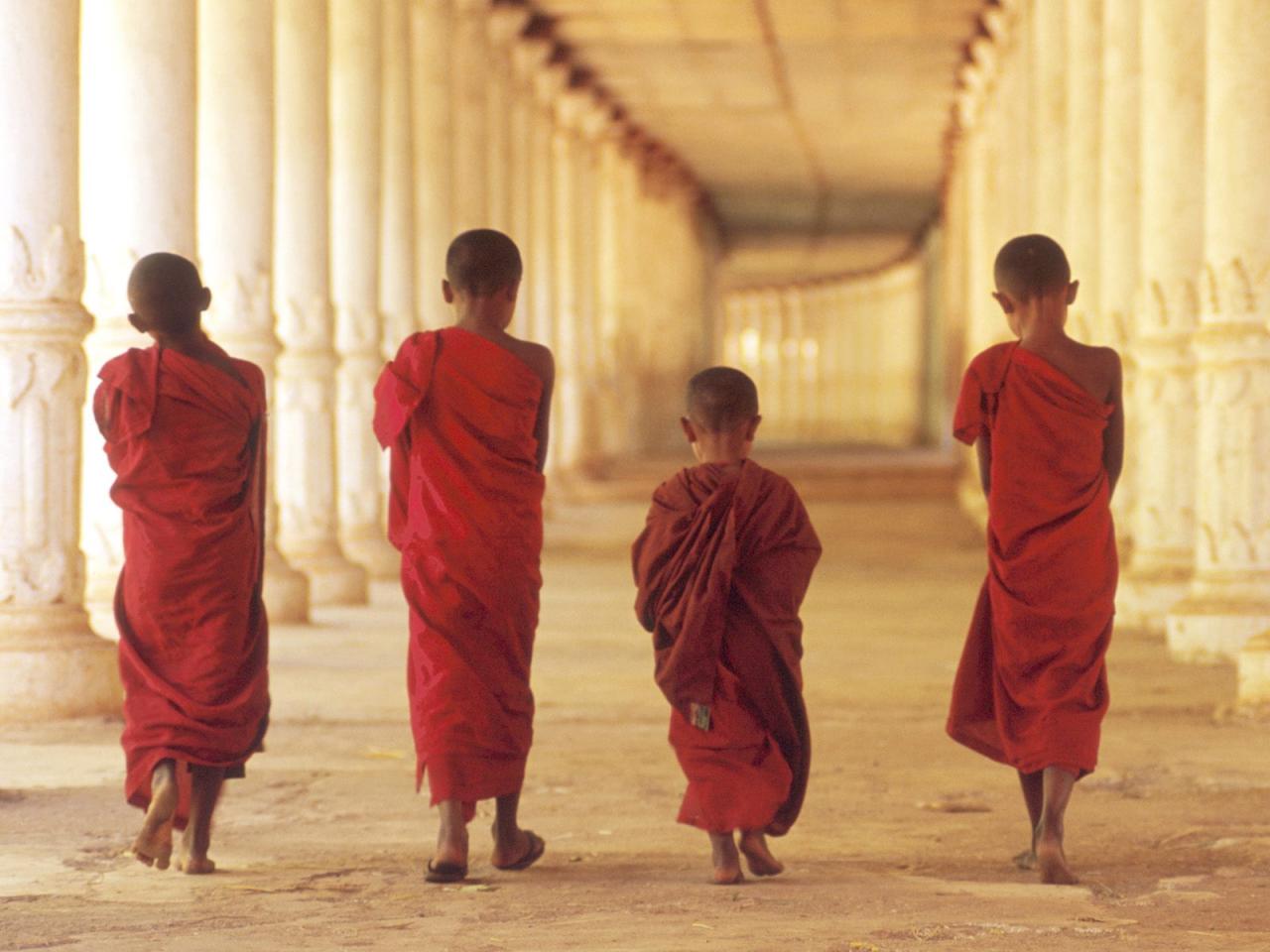 обои Young Buddhist Monks,   Cambodia фото