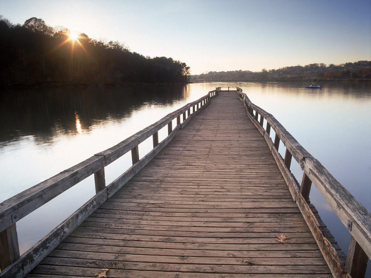 обои Fishing Pier,   Fort Loudon Lake,   Knoxville,   Tennessee фото