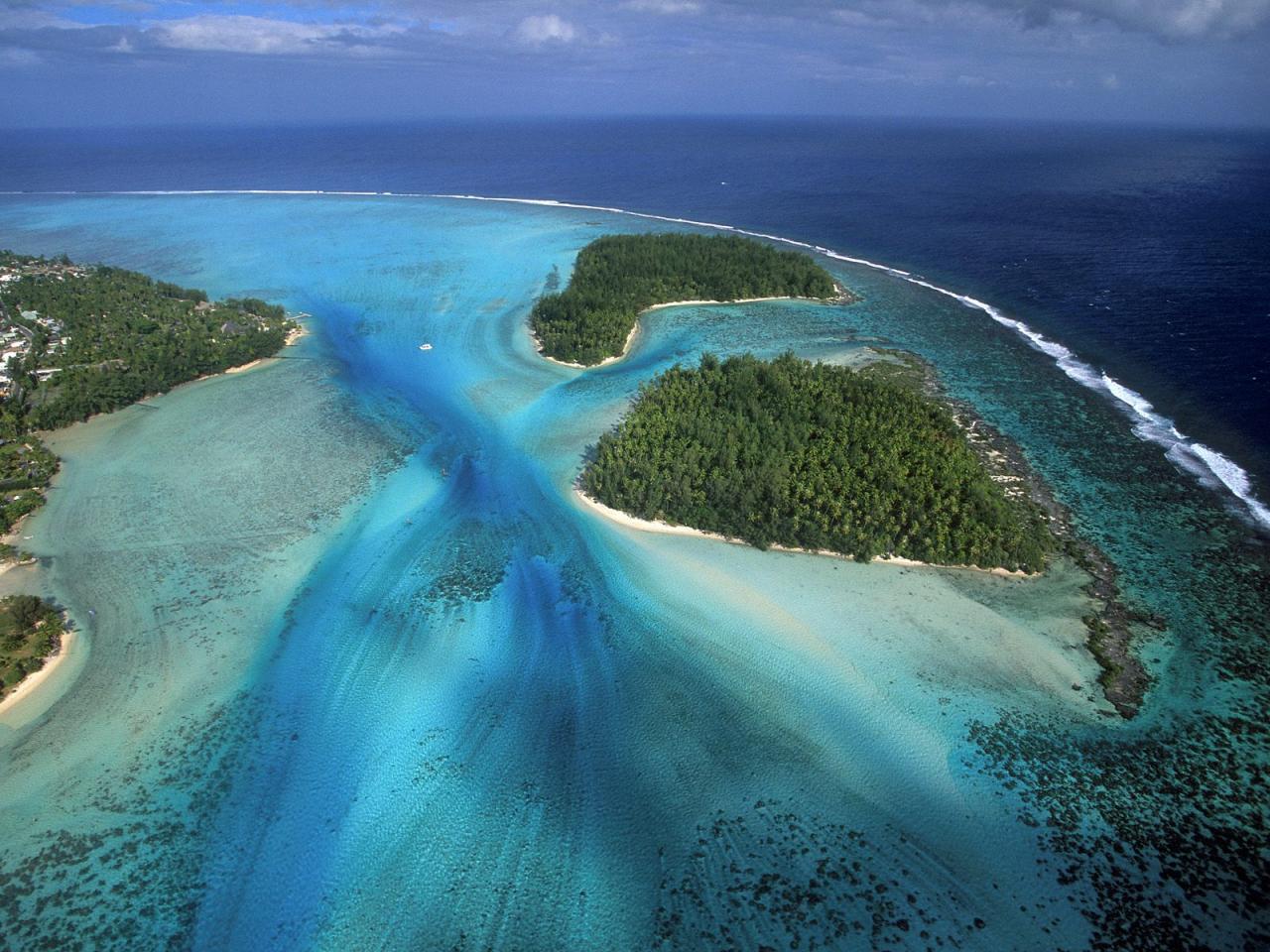 обои Fluidity,   Moorea Island From Above,   French Polynesia фото