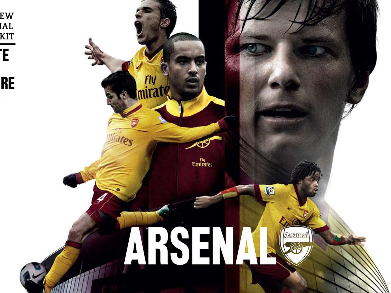 обои New Arsenal Away Kit 2010/2011 фото