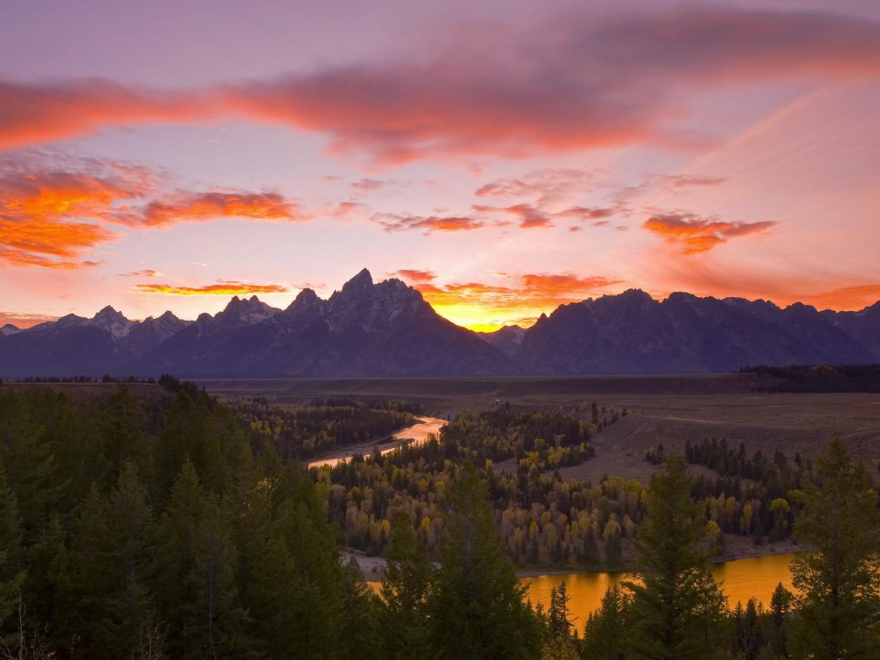 обои Snake River Overlook,   Grand Teton National Park,   Wyoming фото