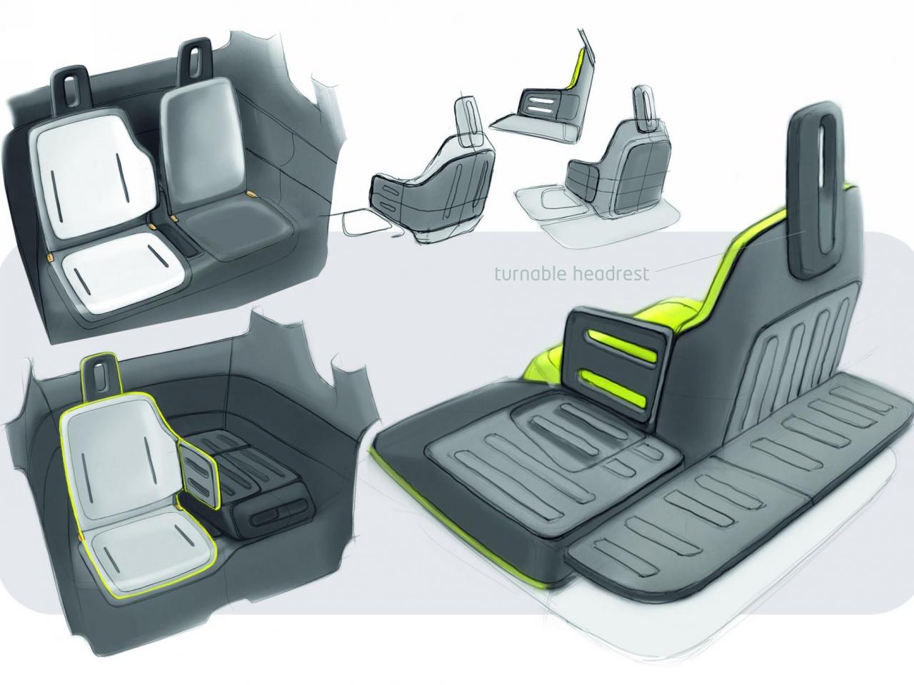 обои 2010 Volkswagen E-Up Concept сиденья фото