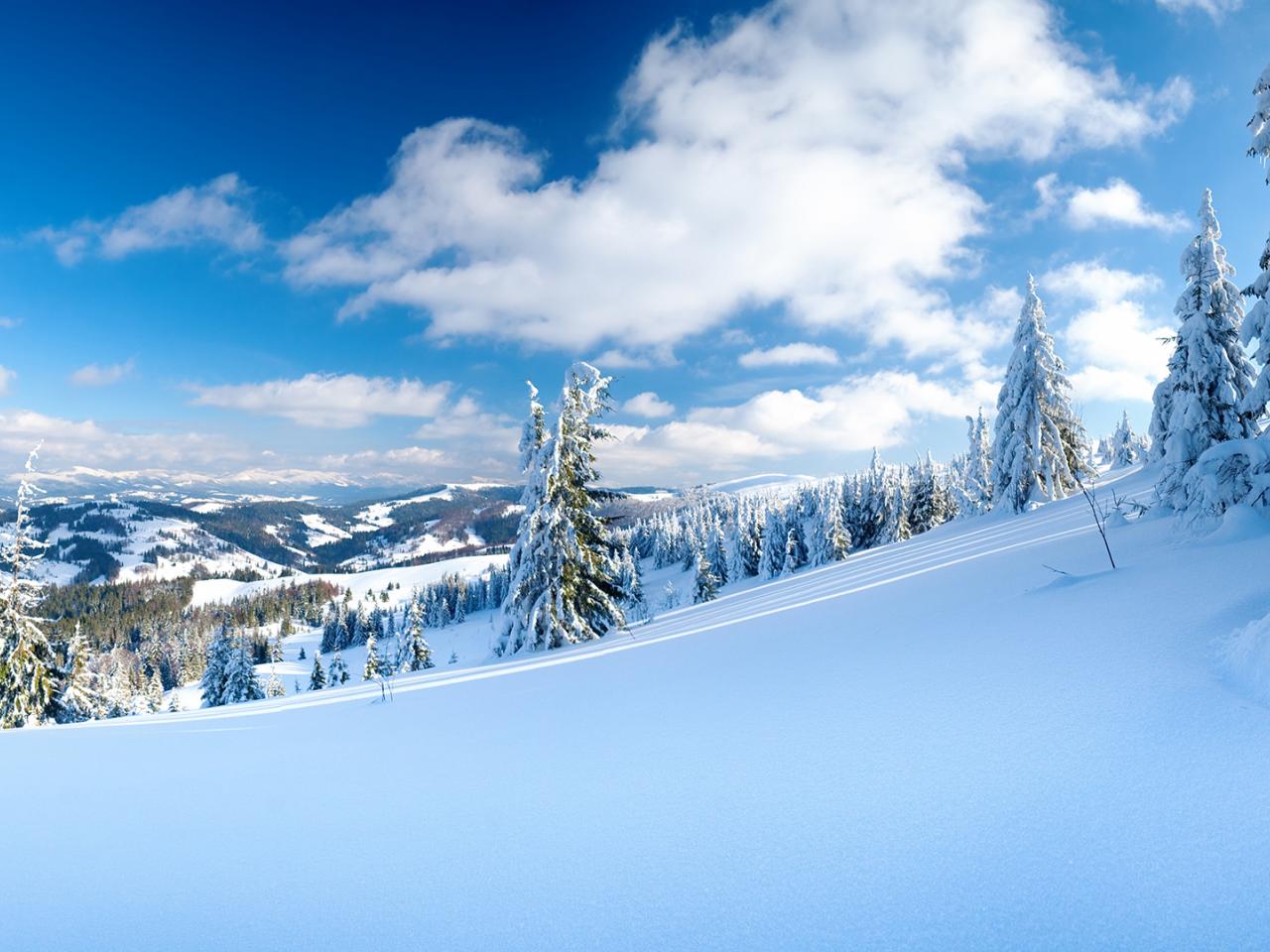 обои Зима в горах фото
