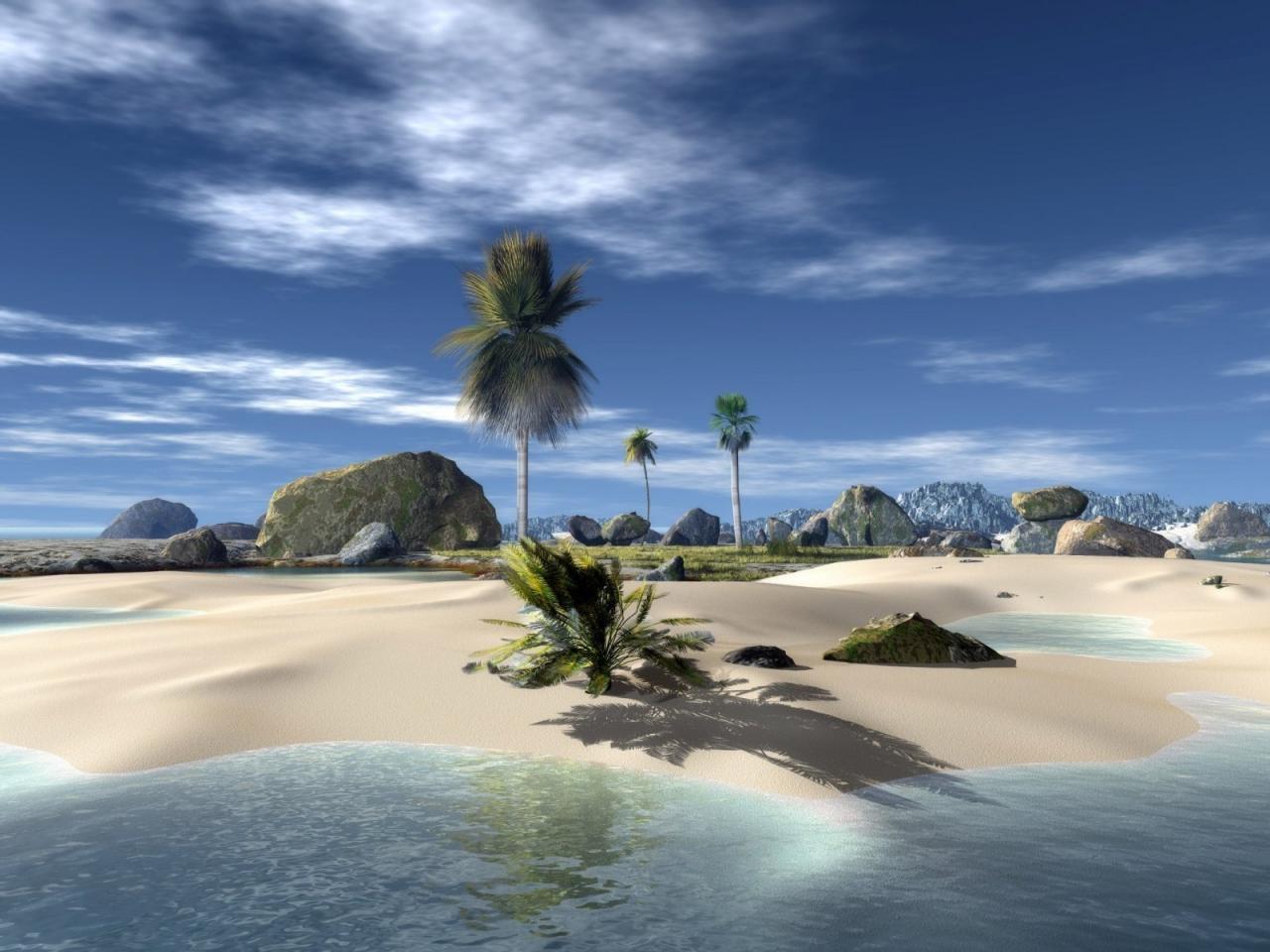 обои Пляж в 3D фото