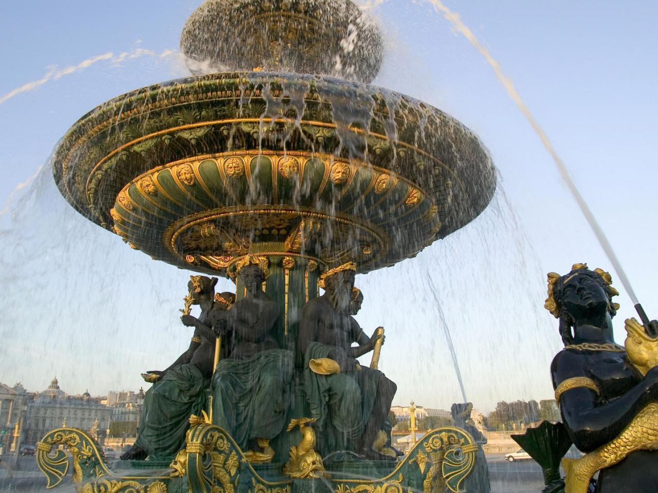 обои Фонтан в Place de la Concorde,   Париж,   Франция фото