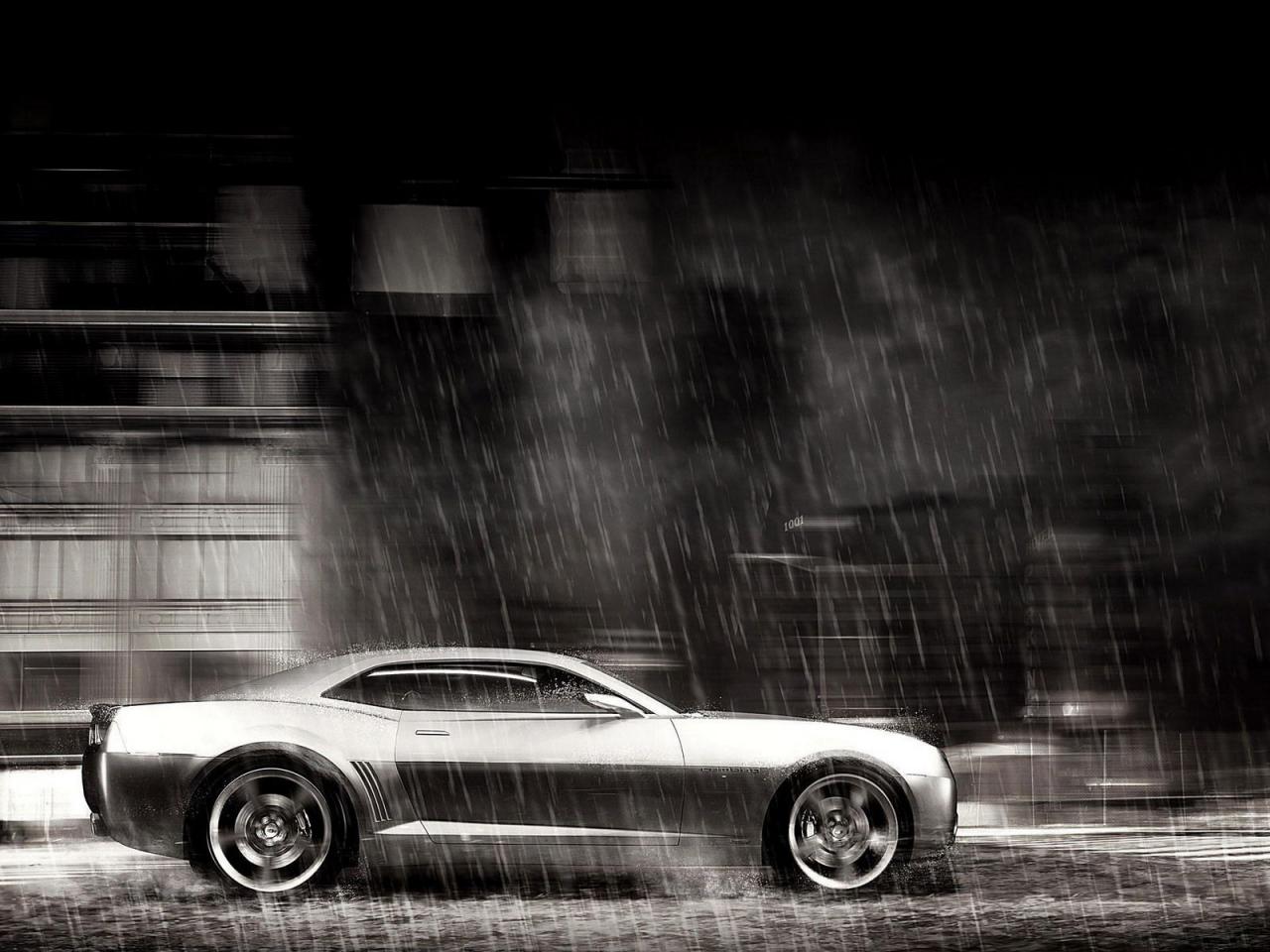 обои Corvette под дождем фото