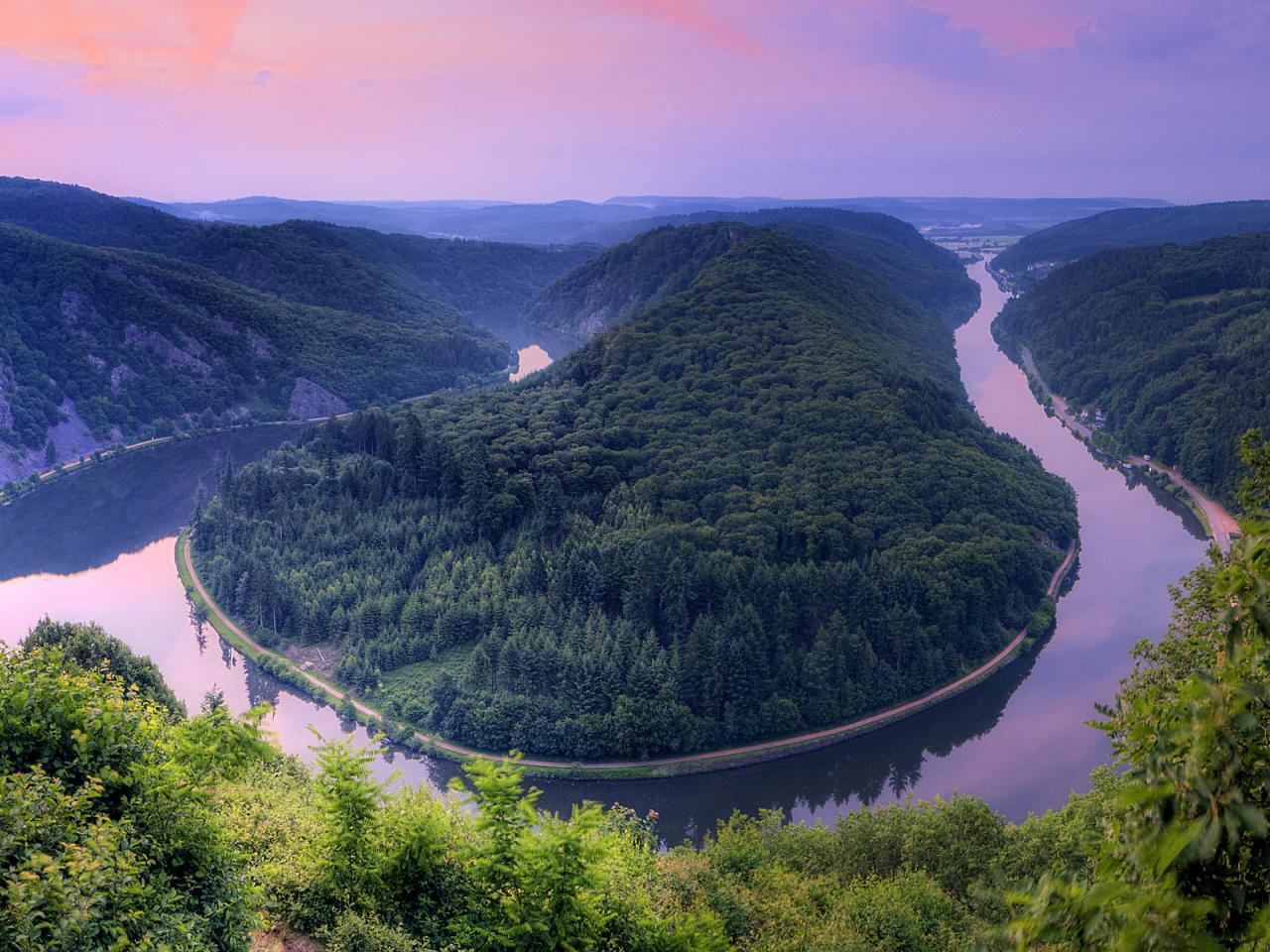 обои Река Саар В германии изгиб фото