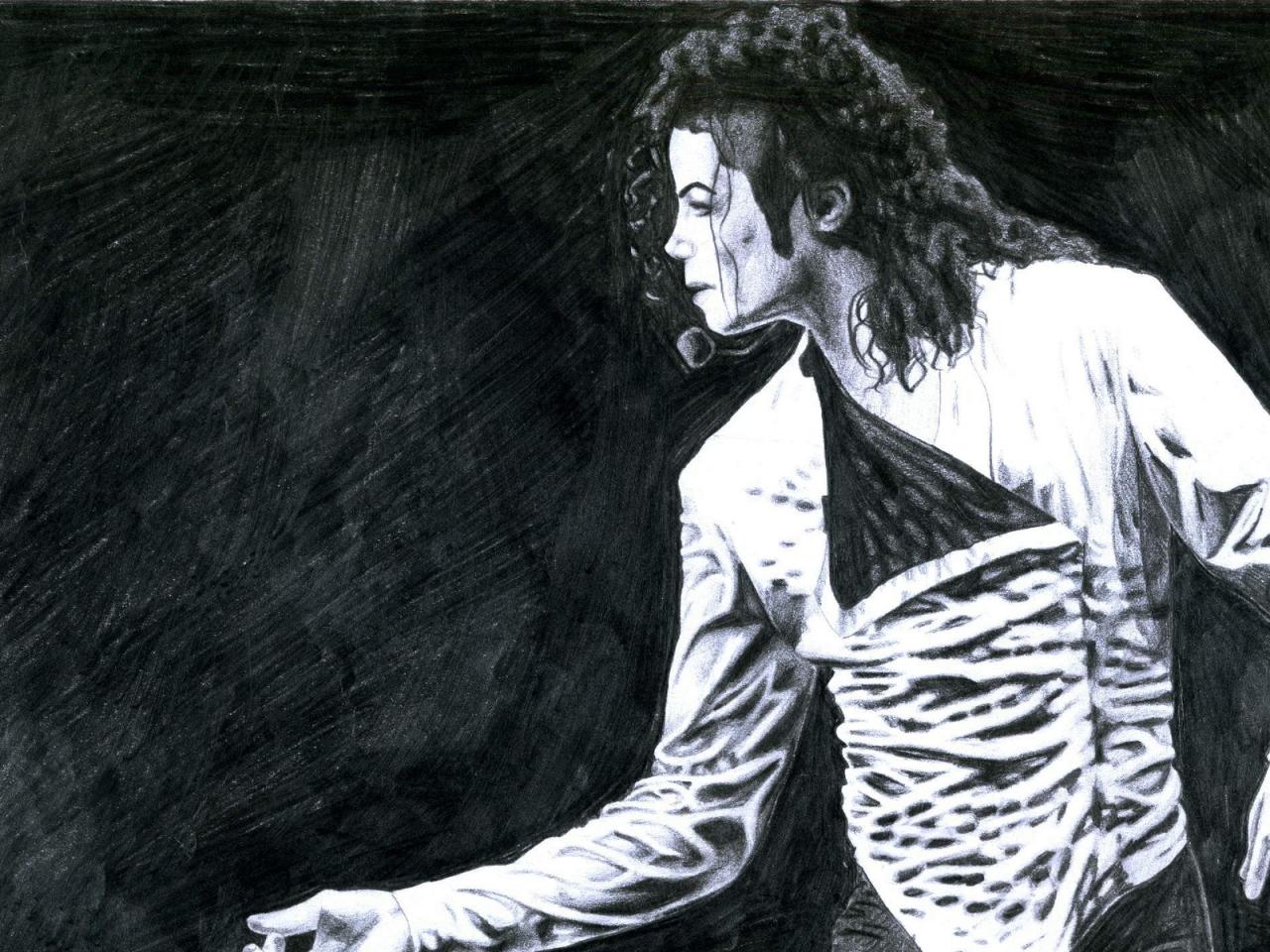 обои Майкл Джексон в черно-белых тонах фото