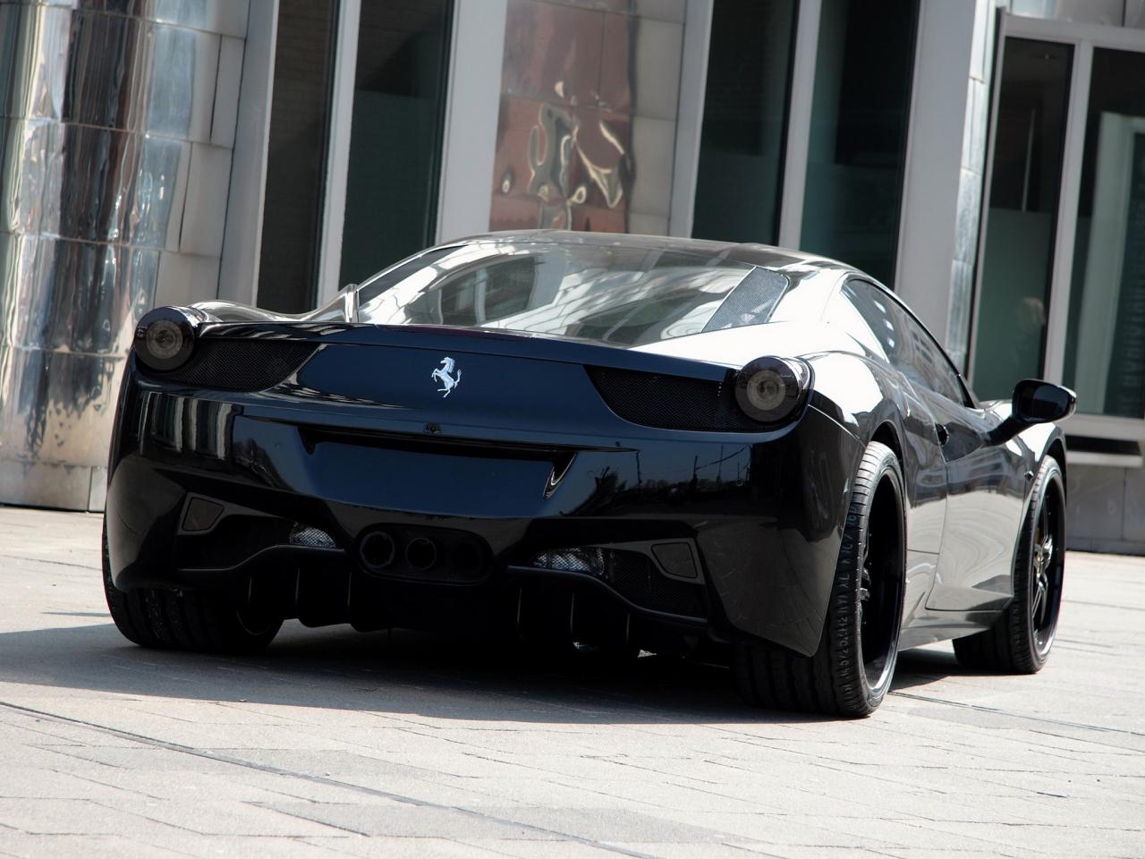 обои Anderson Germany Ferrari 458 Italia Black Carbon Edition зад фото