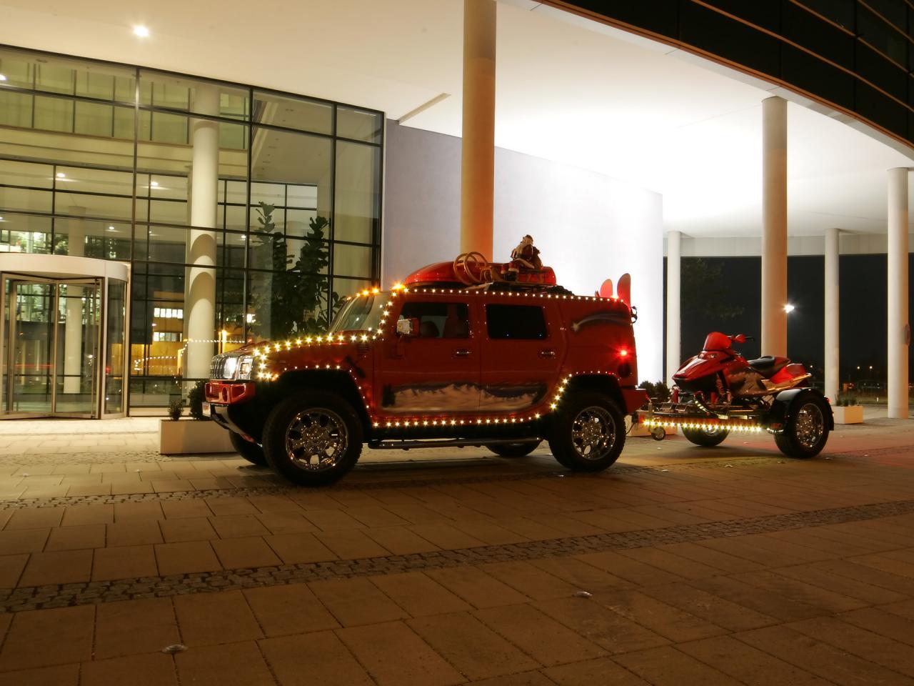 обои Geiger Hummer H2 Christmas ночь фото