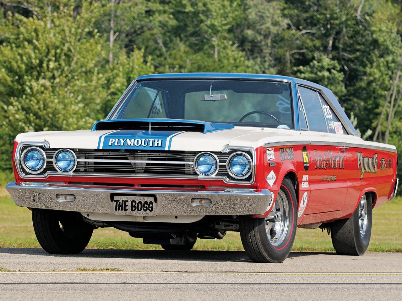 обои Plymouth Belvedere Hemi RO23 Hardtop Coupe Race Car 1967 перед фото