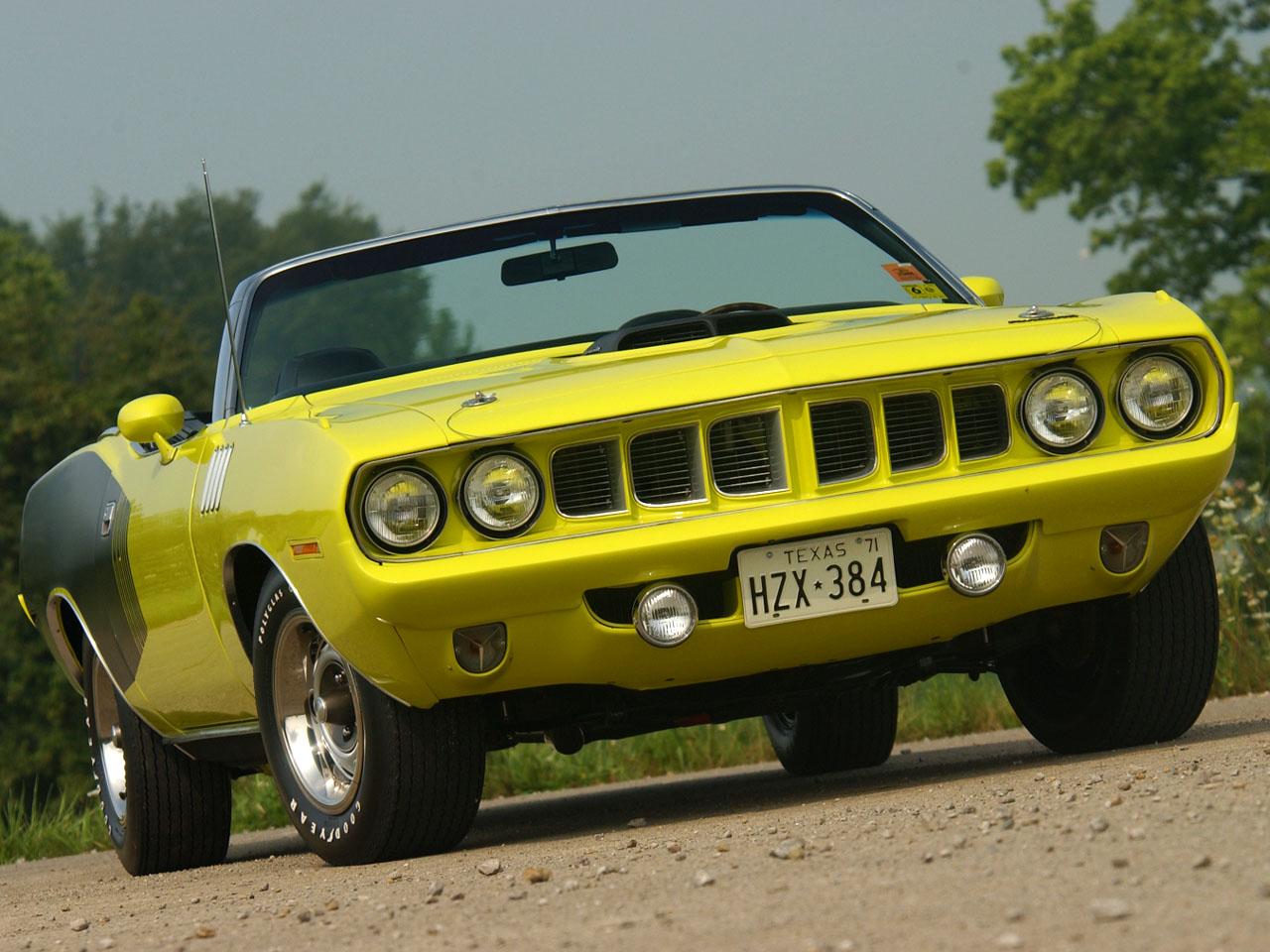 обои Plymouth Hemi Cuda Convertible 1971 перед фото