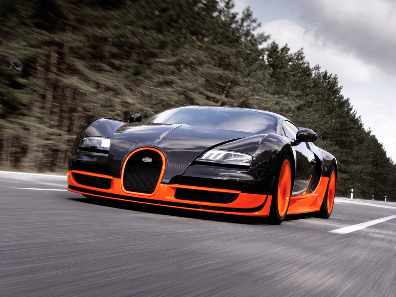 обои Bugatti Veyron 16.4 Super Sport 2010 деревья фото