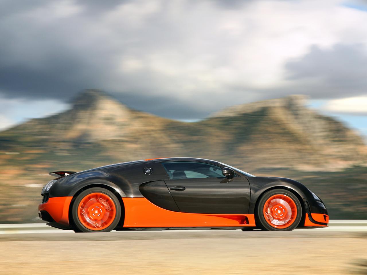 обои Bugatti Veyron 16.4 Super Sport 2010 сбоку фото