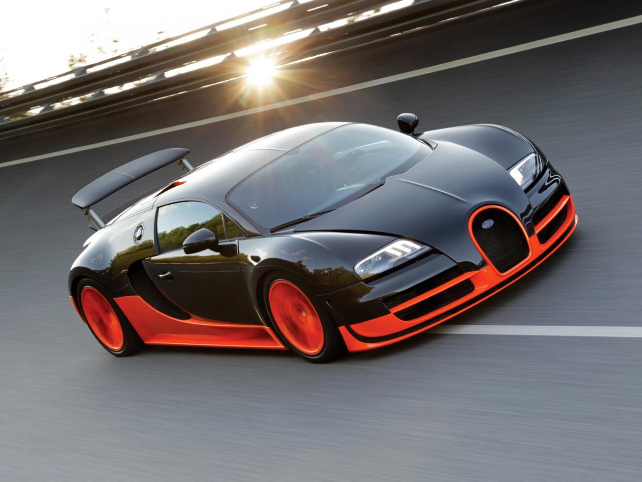 обои Bugatti Veyron 16.4 Super Sport 2010 солнце фото