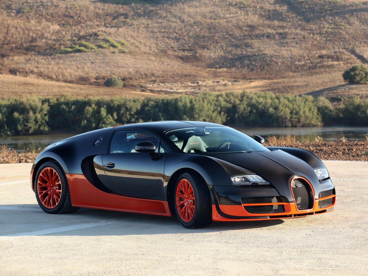 обои Bugatti Veyron 16.4 Super Sport 2010 стоянка фото