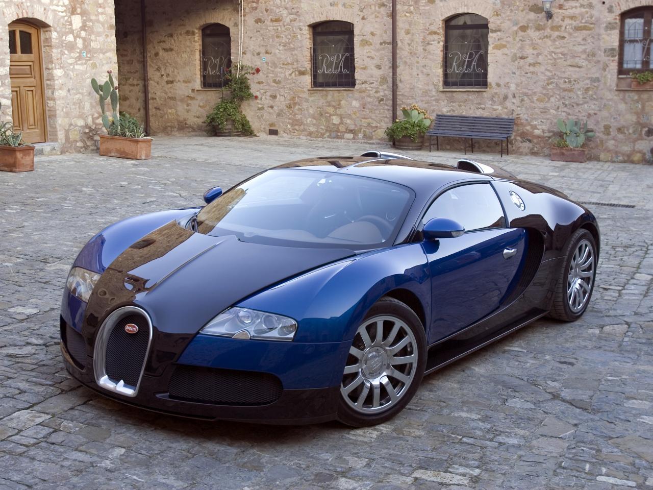 обои Bugatti Veyron 2005–11 синий фото