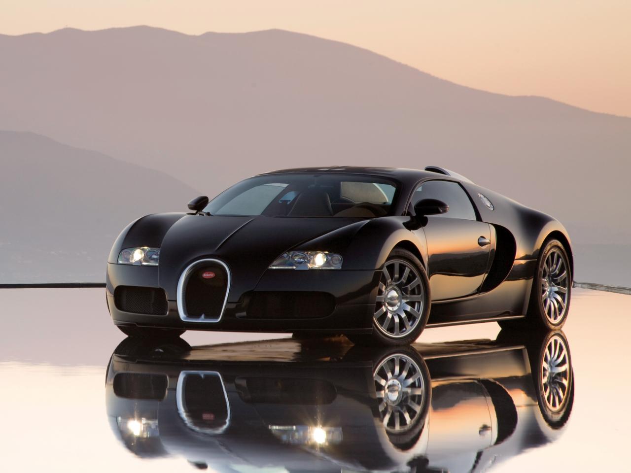 обои Bugatti Veyron 2005–11 черный фото