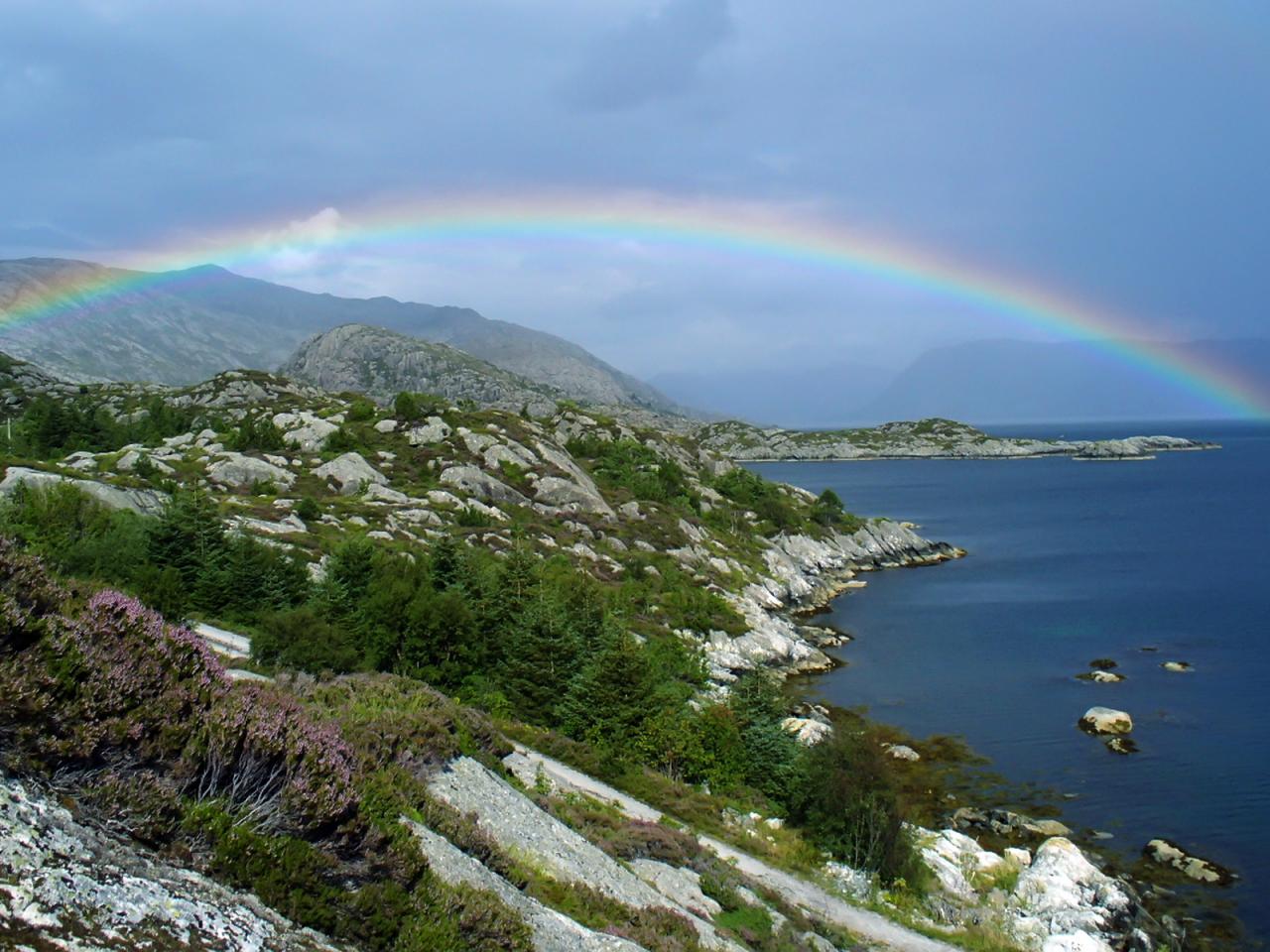 обои Радуга над морем фото