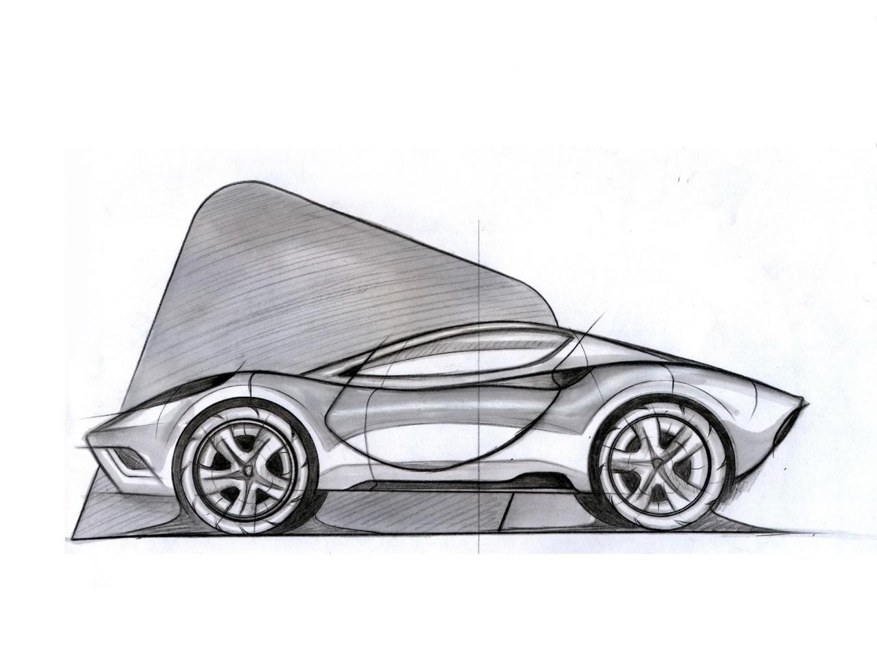 обои Ugur Sahin Design Ferrari DINO эскиз сбоку фото
